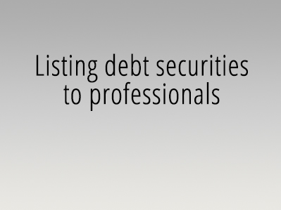 Listing debt securities to professionals