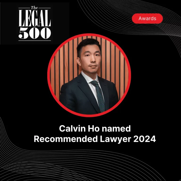 Calvin Ho named Recommended lawyer by Legal 500