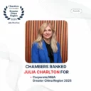 Chambers recognized Julia Charlton in Corporate/M&A