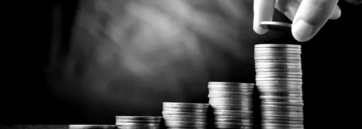 a photo of coins representing savings